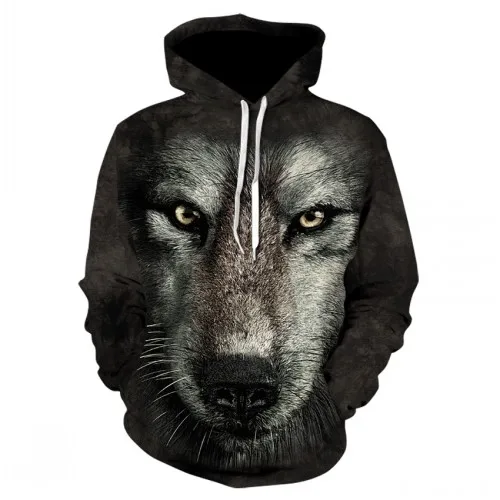 Fashion Men Wolf Animal 3D Printed Hooded Hoodies Men / Women's Shinning Wolf Design Sweatshirts 3D Harajuku Hoody - Цвет: picture color