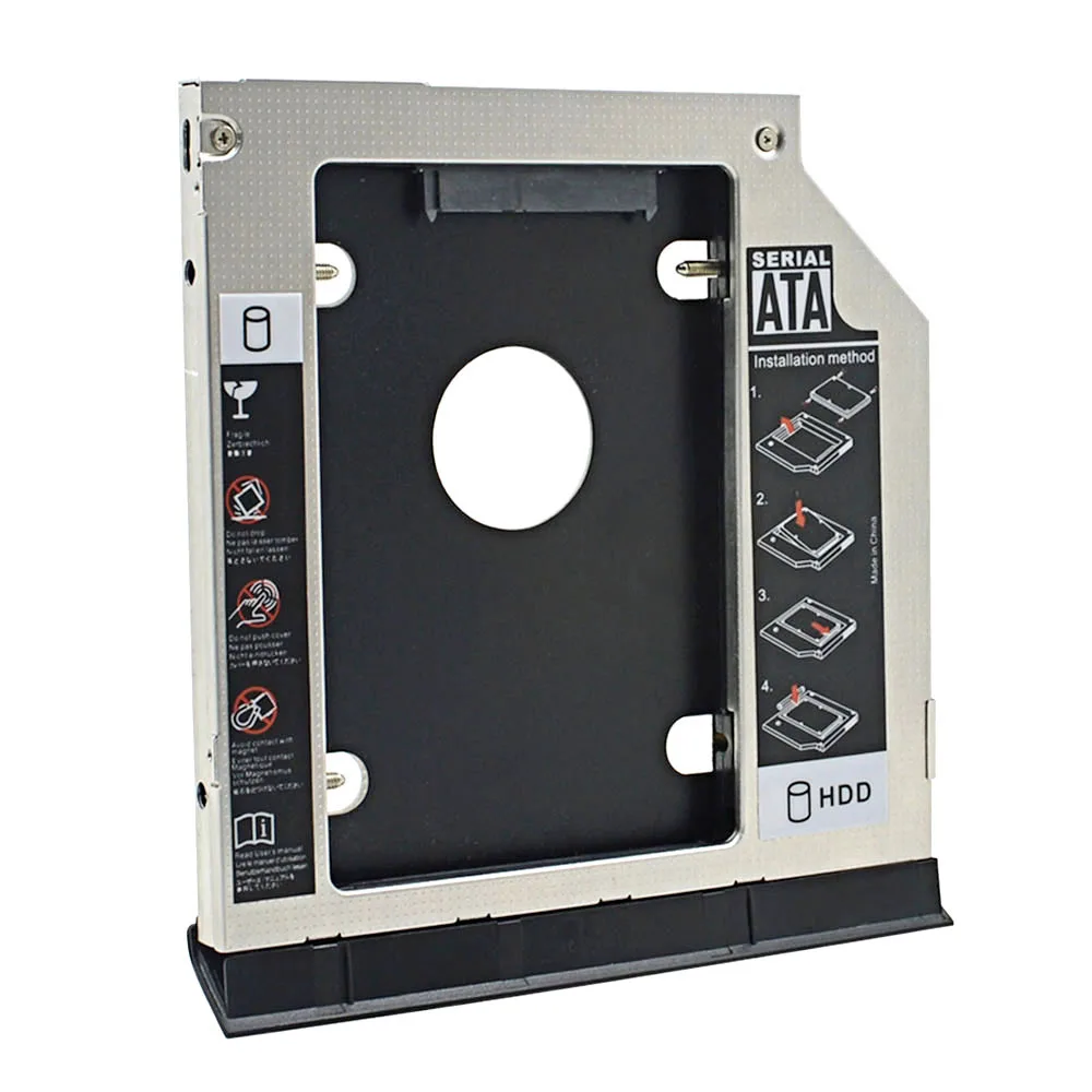 2nd HDD Caddy 9.5MM SATA 3.0 with Ejector Dual LED Light For Dell Latitude E6320 E6420 E6520 E6430 E6530 CD-ROM external hard drive case ssd enclosure hard drive enclosure