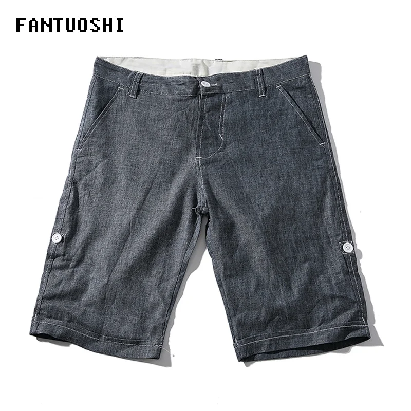 Летние Стильные шорты мужские повседневные высококачественные мужские s шорты льняные шорты мужские длиной до колена цветные льняные шорты