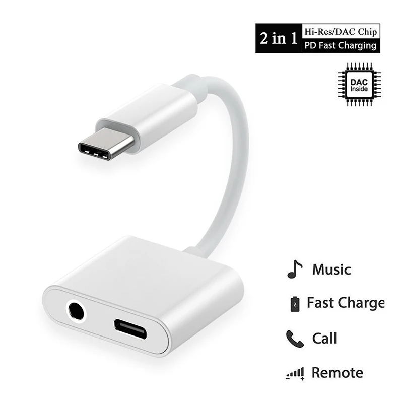 2 in 1 Lighting Charger Listening Adapter For For iPad Pro Charging Adapter 3 5mm Jack Splitter For huawei xiaomi Smart Phone