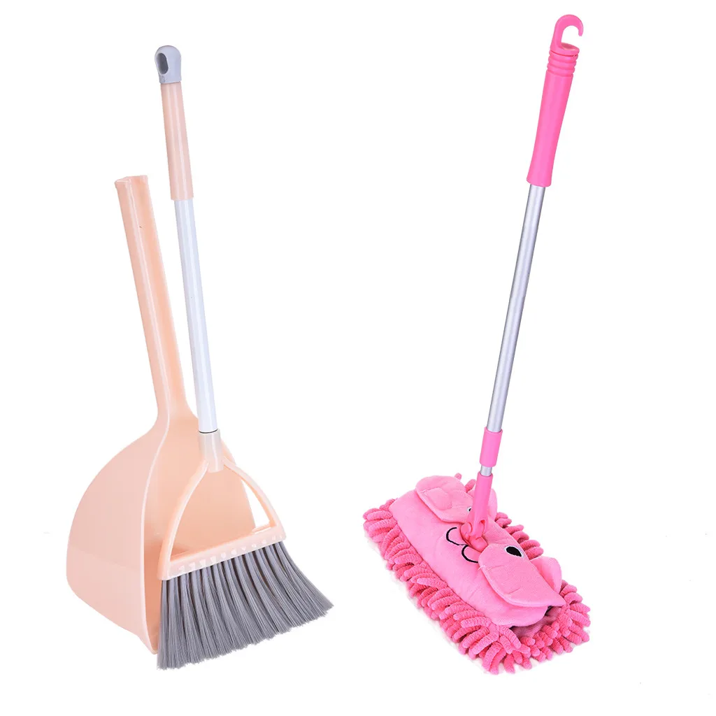 

MUQGEW Kid's Housekeeping Cleaning Tools Set-3pcs, Small Mop Small Broom Small Dustpan balais nettoyage sol