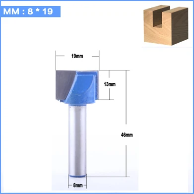 8 мм хвостовик очистки нижней гравировки твердого бит карбида фреза Деревообрабатывающие инструменты ЧПУ фреза Концевая фреза для древесины плоская дверь - Длина режущей кромки: 8mm X 19mm