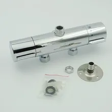 Термостатический смеситель для душа, водопроводный кран с двойной ручкой, полированный хром, термостатический смесительный клапан