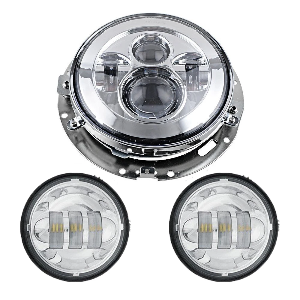 

For Road King Road Glide Street Glide Electra Glide motorcycle 7" LED headlight light+4.5" fog lights+Mounting Bracket