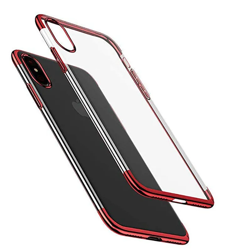 

Plating Clear Silicone Case for iPhone XS Max XR X cases Transparent Soft TPU cover for iPhone X 6S 7 8 Plus XS Mobile Phone Bag