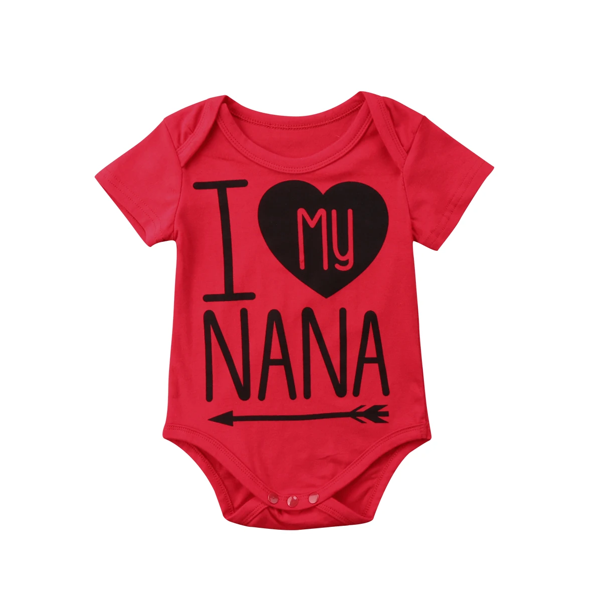 I love NANA/Милый хлопковый комбинезон для новорожденных девочек и мальчиков, комбинезон для детей, одежда для малышей, 3 цветные наряды, Новинка лета года - Цвет: Красный