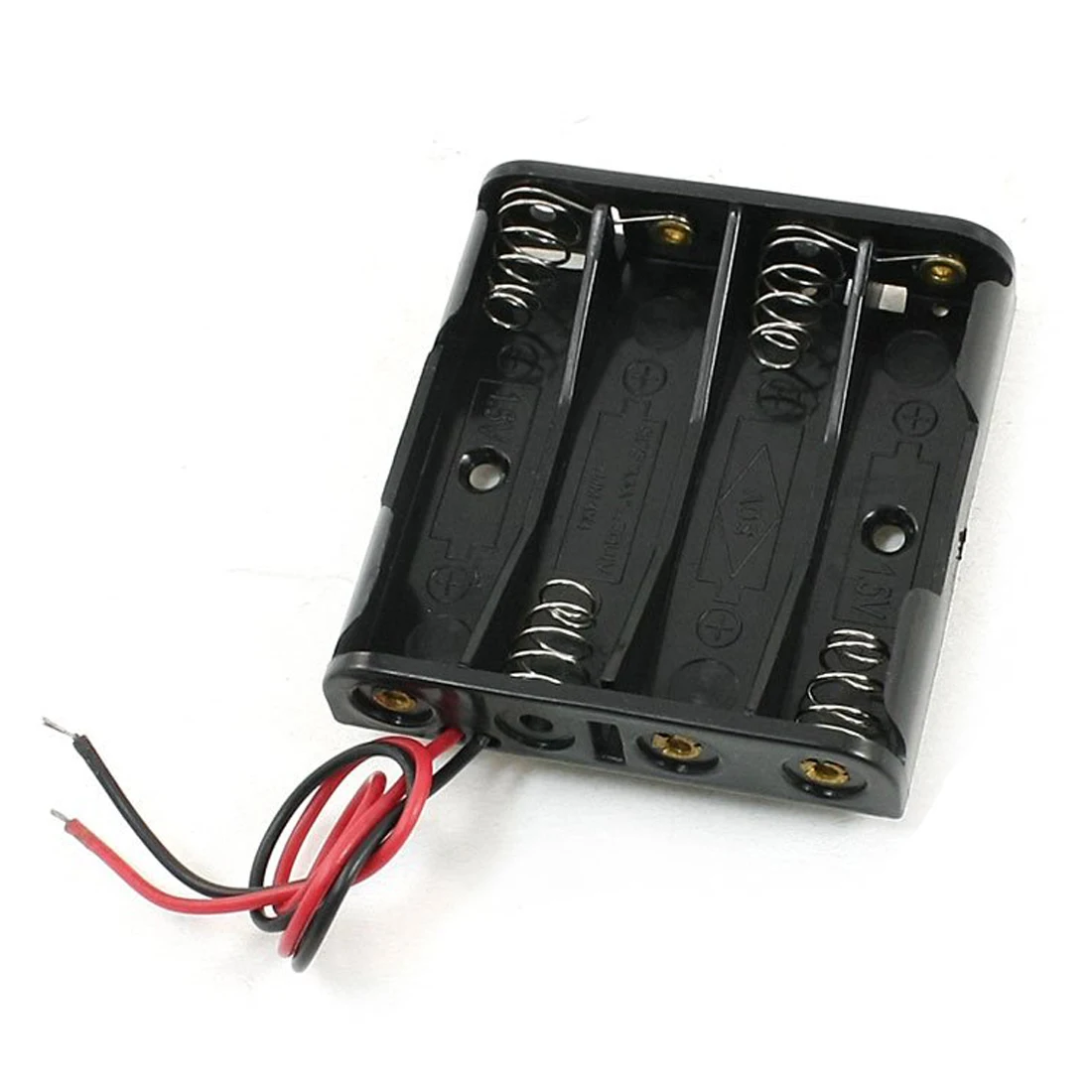 TOP 2Pcs Rectangle Plastic 4 x 1.5V AAA Battery Holder Box w Wire Leads |