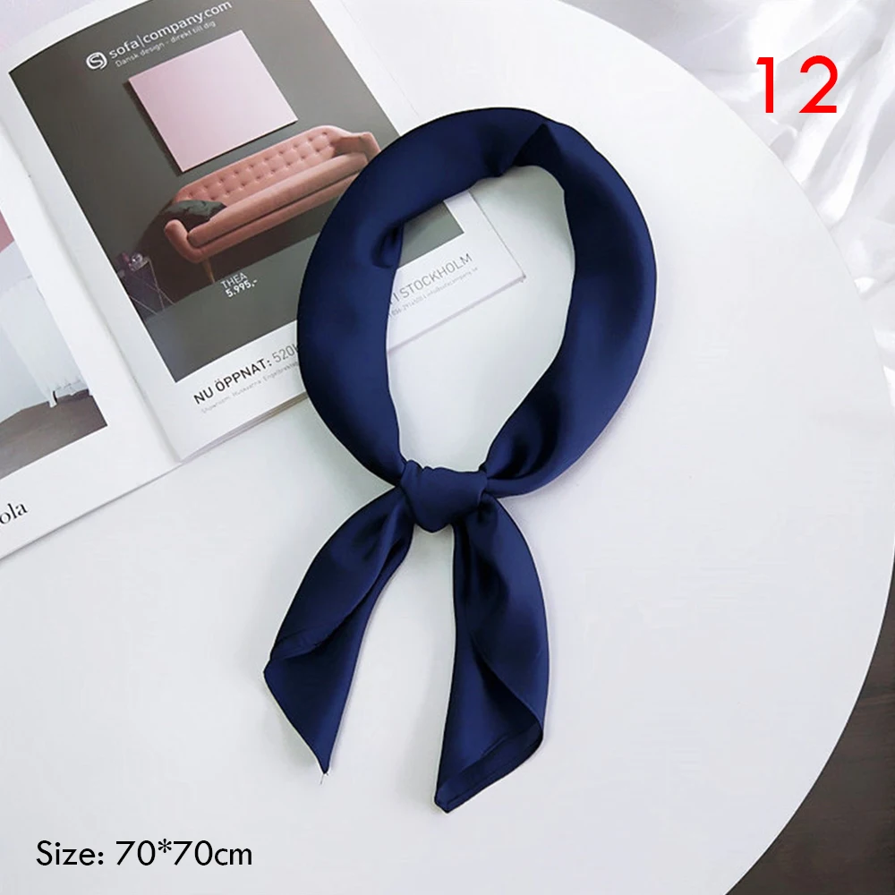 

New Stylish Women Silk Feel Satin Square Scarf Elegant Retro Neckerchief Neck Tie Small Vintage Hair Band Wraps Wristband