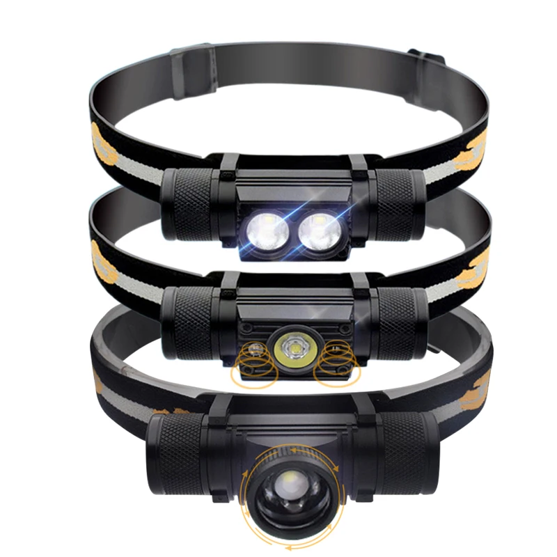 

Mini led headlamp xm l2 head lamp usb rechargeable 18650 battery headlight ir sensor zoom Head torch light flashlight lamp led