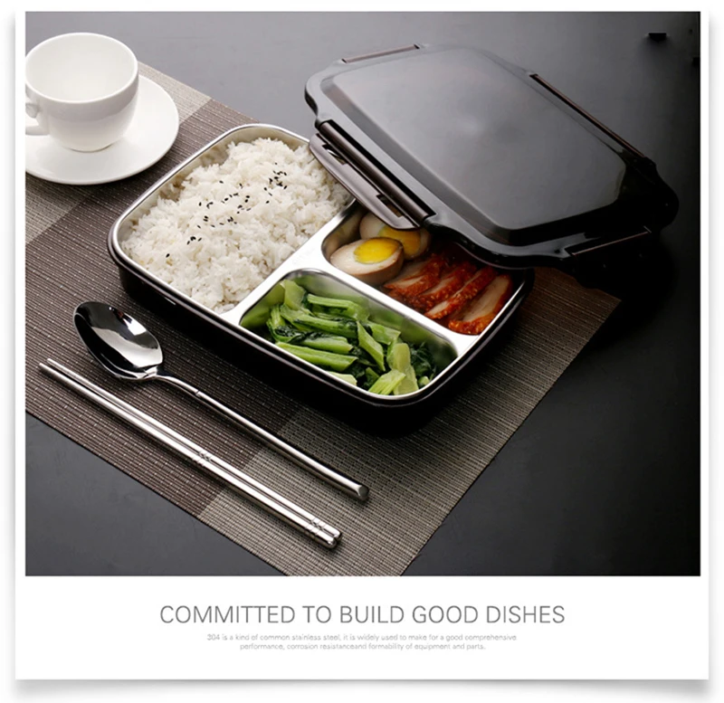 TUUTH Stainless Steel Lunch Box Large-capacity Microwave Heating Portable Dinne Food Containers For Picnic Office School B1