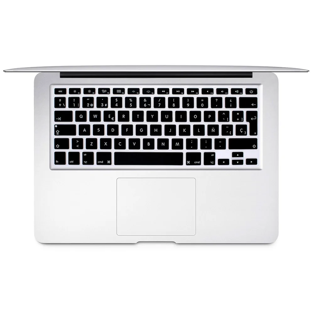 Испанская Чили ЕС Клавиатура Защитная крышка для Mac Book Air13 pro15 retina A1466 A1502 A1398 A1278 кожи красочная клавиатура пленка - Цвет: Черный