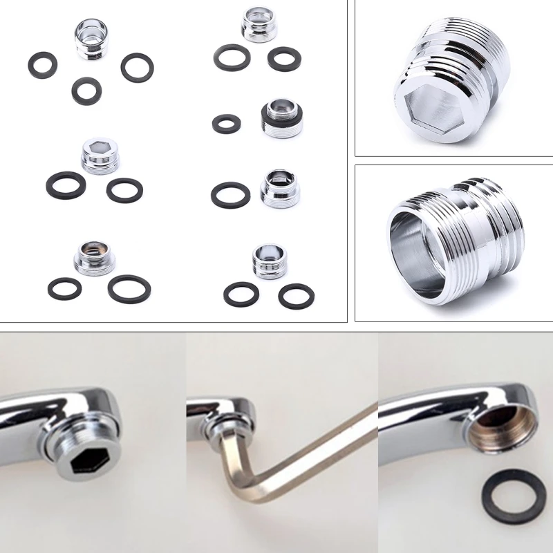 

Solid Metal Adaptor Outside Thread Water Saving Kitchen Faucet Tap Aerator Connector