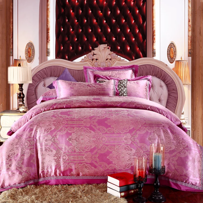 Jacquard tribute Polyester Cotton bedding sets 4pcs luxury palace