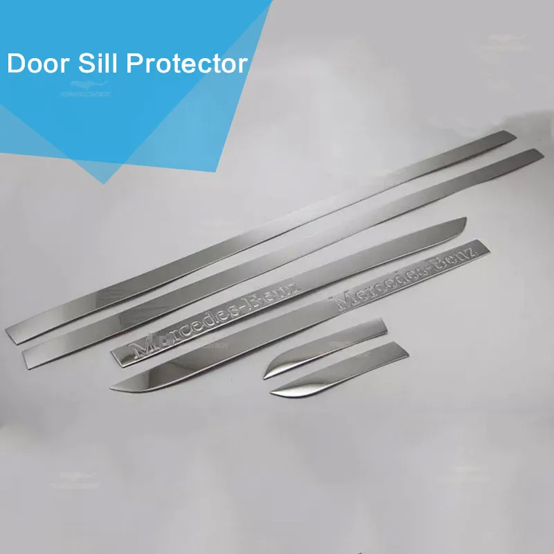 

For 2016 Mercedes-Benz GLC Stainless Steel Exterior 4 Doors Side Sill Trim Plate Nerf Bar Protector Trim 6pcs Car Cover Styling