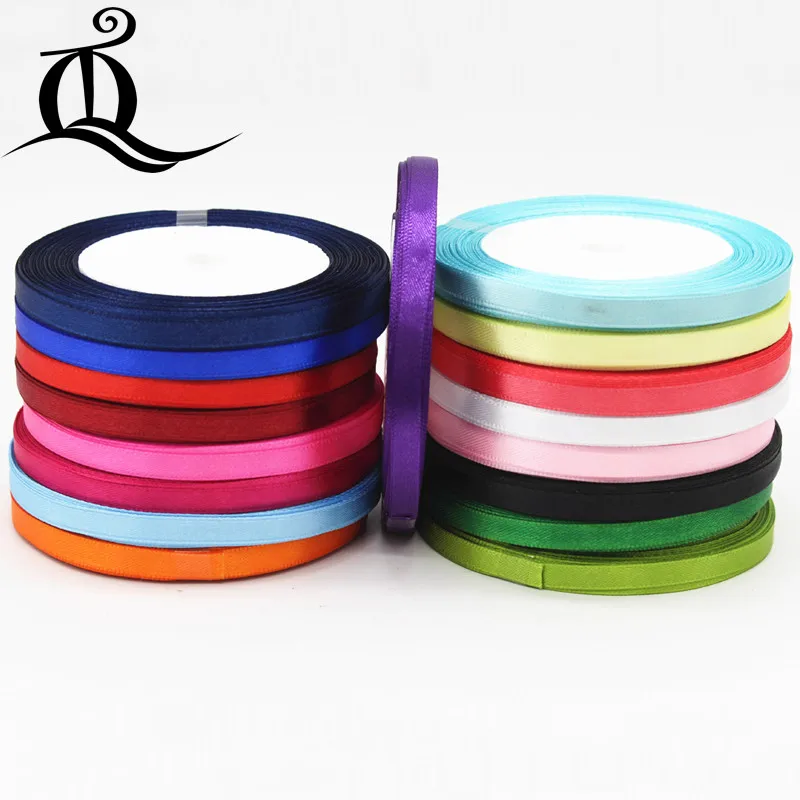 

fress shipping mix 25 yards 6mm mix Width Grosgrain Ribbon Bow Wedding Party Craft Decoration Gift Christmas Ribbons 15 colors