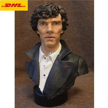 

14" Sherlock Statue Sherlock.Holmes Bust Irene Adler Head Portrait PF Simulation Art Craft GK Action Figure Toy 35CM B1012