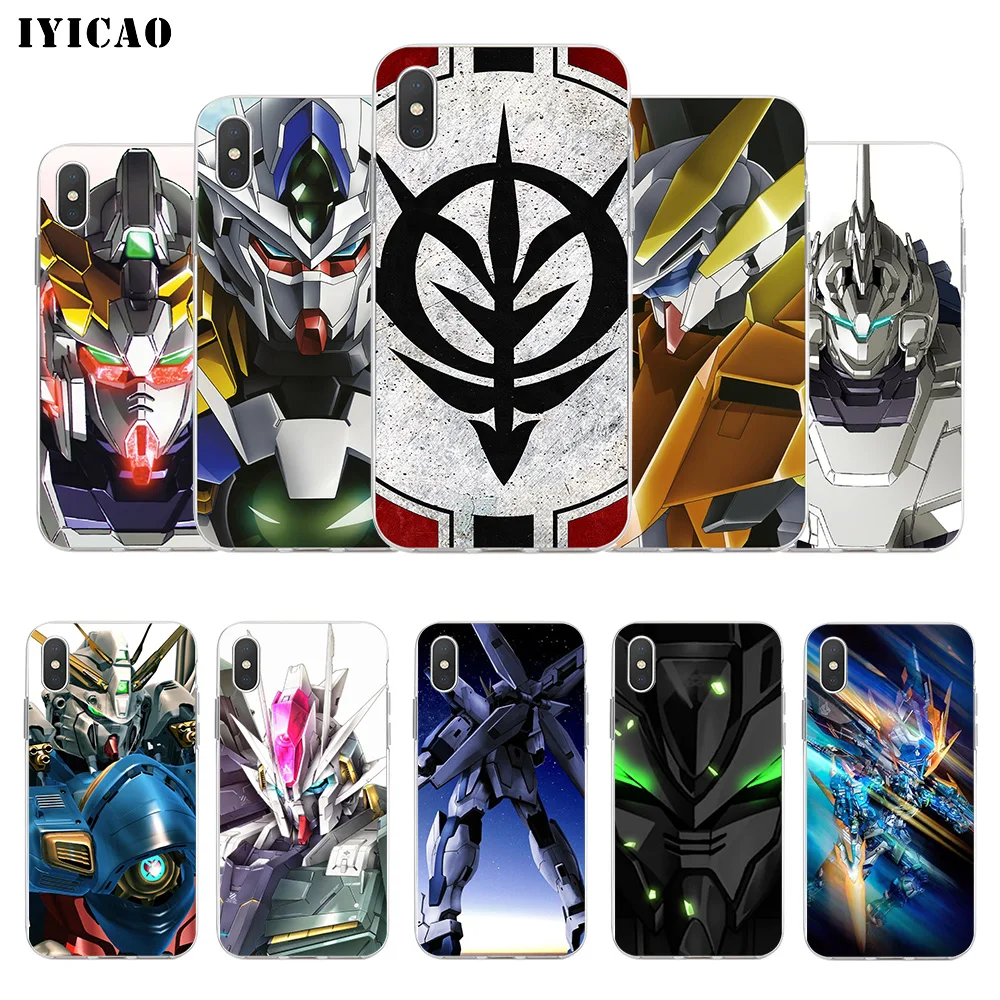 IYICAO Gundam Мягкий силиконовый чехол для iPhone X XR XS MAX 6 6s 7 8 Plus 5 5S SE TPU