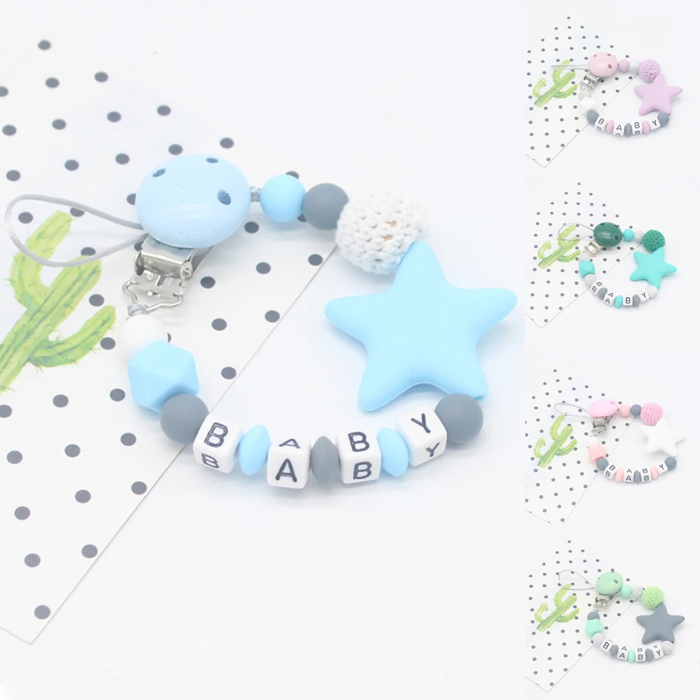 Baby Pacifier Clip Anti-chain Infant Pacifier Chain Toy Infant Silicone Beads Teether Holder