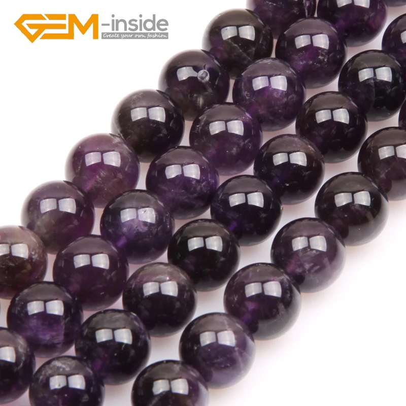 

4mm-16mm Round Dark Purple Amethysts Beads Natural Stone Beads Loose Beads For Jewelry Making Beads Strand 15" DIY Gifts! NEW!