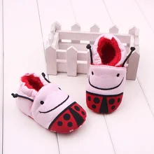 От 3 до 11 месяцев; обувь для новорожденных мальчиков и девочек; хлопковые нескользящие тапочки с героями мультфильмов; теплые тапочки; зимняя обувь для кроватки