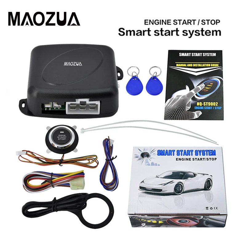 Auto Car Alarm One Start Stop Engine Start Push Button RFID Lock Ignition Switch Keyless Entry System Anti-theft System