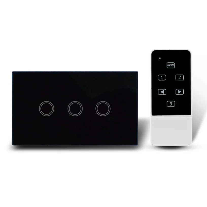 3 Keys US style touch light switch+LED indicator+wireless remote