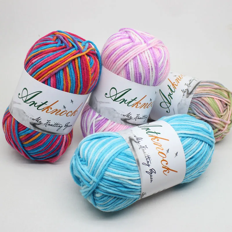 

50g Melange Yarn Fancy Thread Strings Cotton Blended Yarn Beautiful Mix Colors for Hand Knitting Doll Sweater