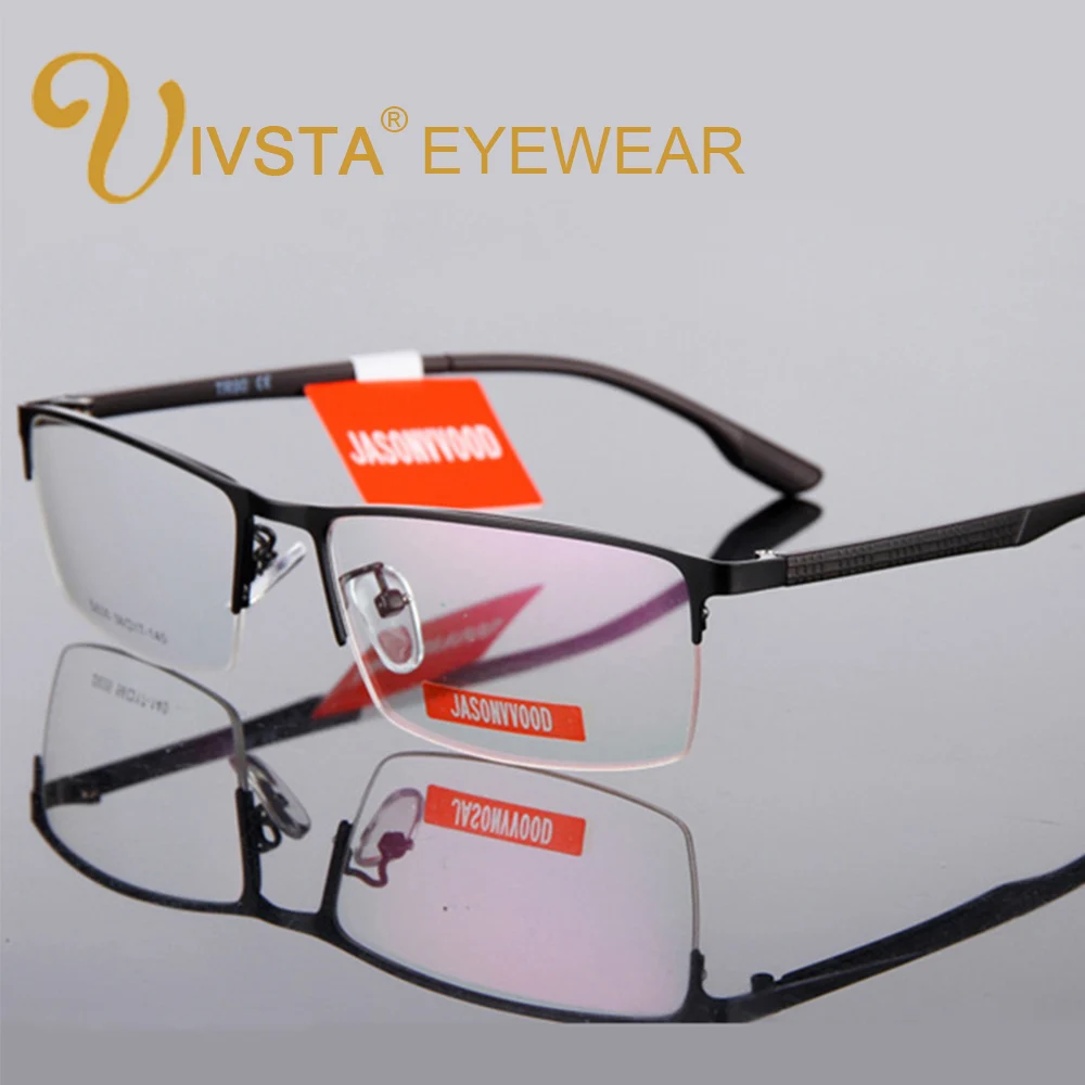 

IVSTA Half Rim Optical Glasses Men Glasses Myopia TR90 Reading Prescription Computer Custom Degree Square Semi Rim Spectacle