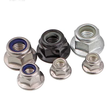 

M3/4/5/6/8 Nickel Plated Hexagonal Pad with Flange Nylon Locknut / Non-slip Lock Nut