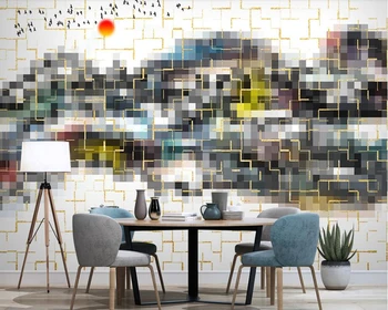 

Moden golden home decoration mosaic tile 3d wallpaper papel de parede,living room bedroom sofa TV background kitchen murals