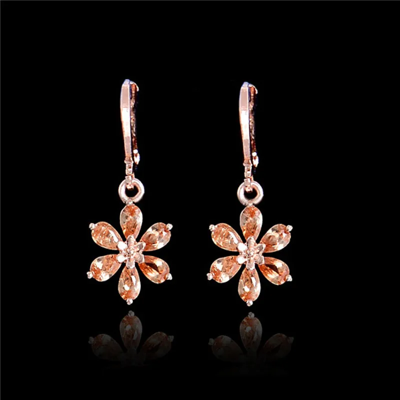 MISANANRYNE Hot Selling CZ Crystal Dangle Drop Earrings For Women Gold Color Brincos Waterdrop Zircon Earring