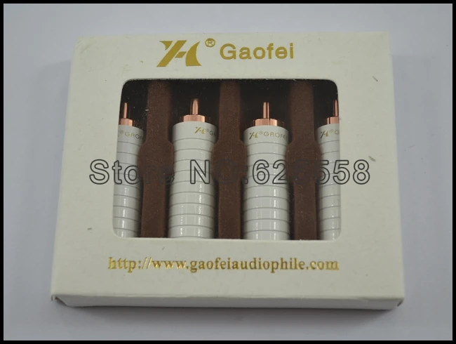 

4pcs GaoFei RED05R Red Copper AUDIO Banana RCA Connector plug Jack