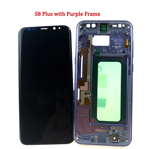 Новое поступление S8 G950 lcd с рамкой для SAMSUNG Galaxy display S8 Plus G955 G955F сенсорный экран дигитайзер - Цвет: S8 Plus PurpleFram