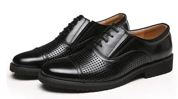 

Large size men new fashion casual flat shoes male business casual leather shoes breathable bottom thick round toes lace up shoes