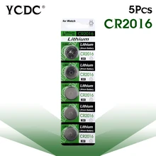 Cheap pilha 5x 3V Lithium Button for watch Coin Cells Batteries CR2016 LM2016 BR2016 DL2016 KCR2016 for toy batteries