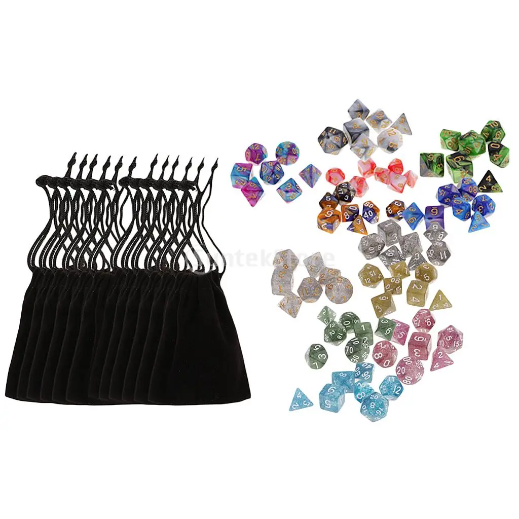 42 pieces Polyhedral Dice for Dungeons and Dragons DND D20 D12 D10 D8 D6 D4