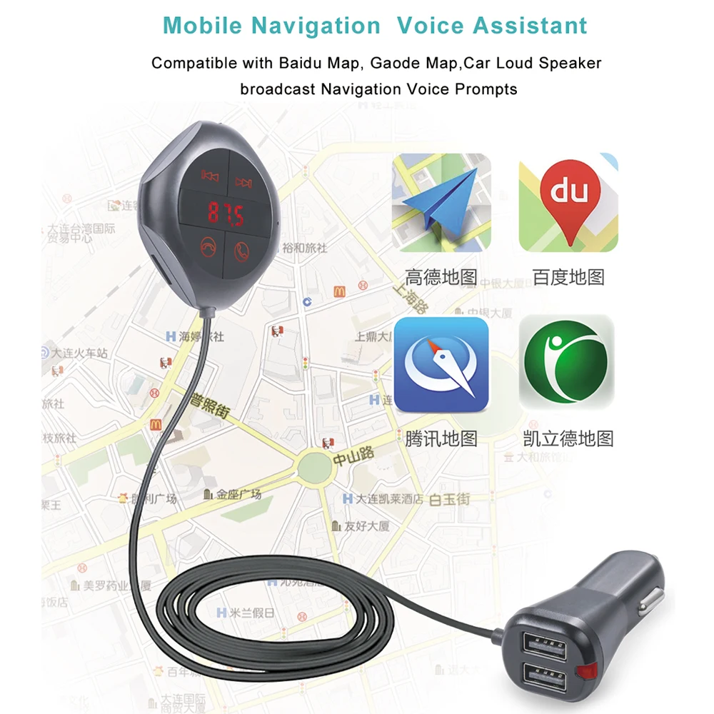 2.1A fm-передатчик Handsfree Bluetooth автомобильные комплекты USB SD Aux-in телефонные звонки музыкальный плеер автомобильные зарядные устройства