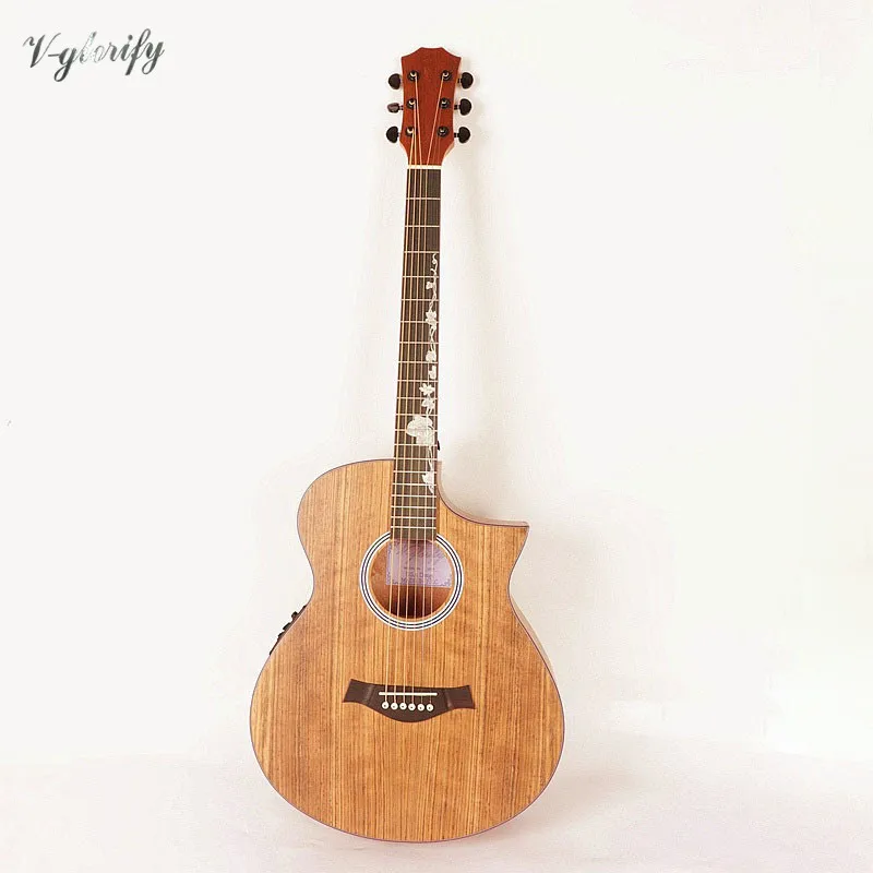 factory new right angle guitar walnut top acoustic electric guitar