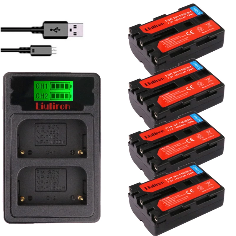 

replacement battery NP-FM500H + bateria NP-FM500H NP FM500H charger for Sony A200 A200K A200W A300 A350 A450 camera battery