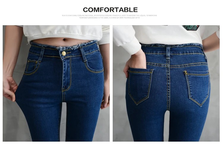 Джинсы для женщин 2019 новые черные/серые джинсы со средней талией эластичные джинсы большого размера женские брюки длиной до щиколотки