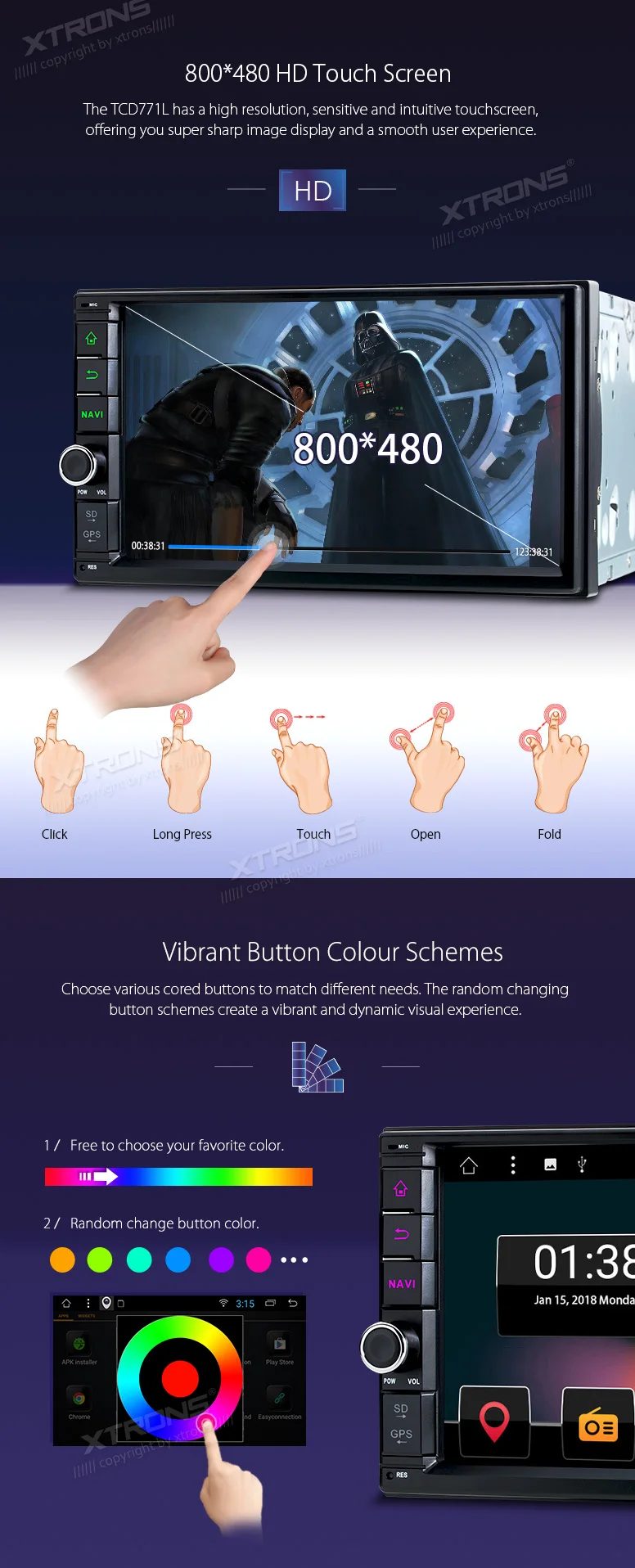 Excellent XTRONS 7 inch Android 7.1 Radio In Dash Universal Car Stereo Autoradio Player OBD DAB+Tuner GPS Navigate Steering Wheel No DVD 2