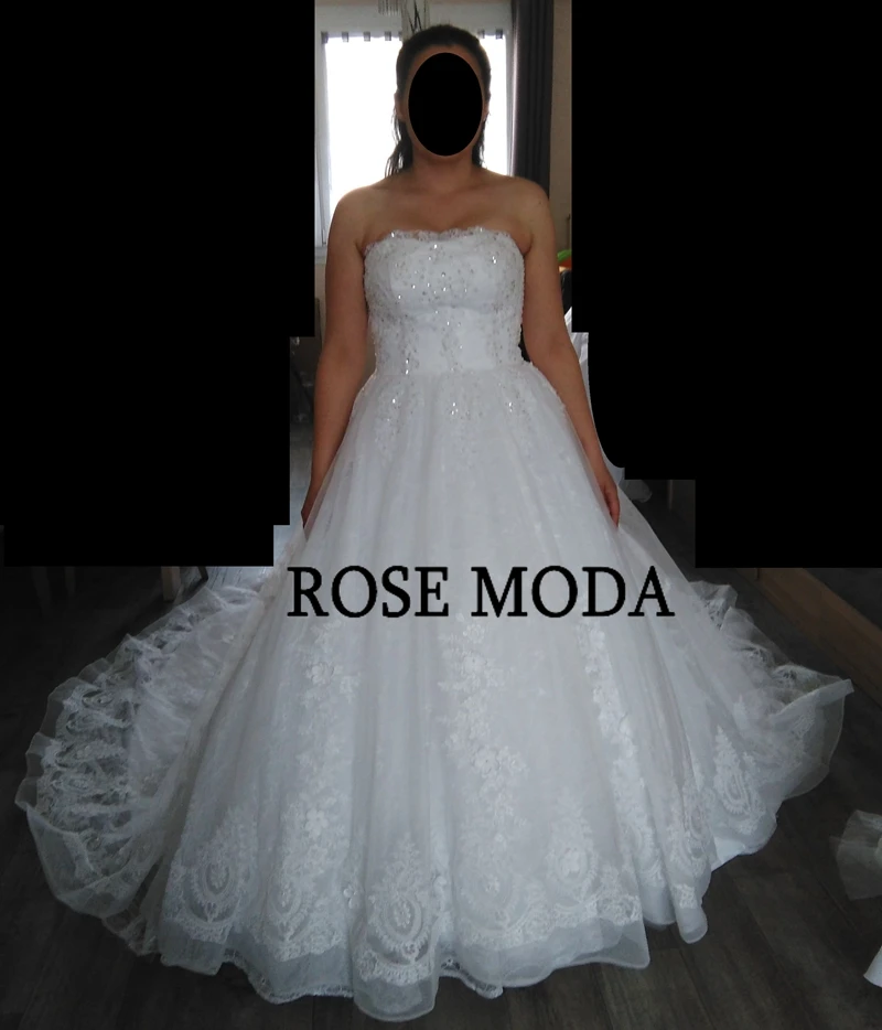 Роза Мода потрясающее кружевное свадебное платье Принцесса Свадебное бальное платье с 3D цветами реальные фотографии