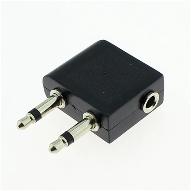 100pcs/Aviation Headset Audio Adapter 3.5mm Female Socket to Two Male