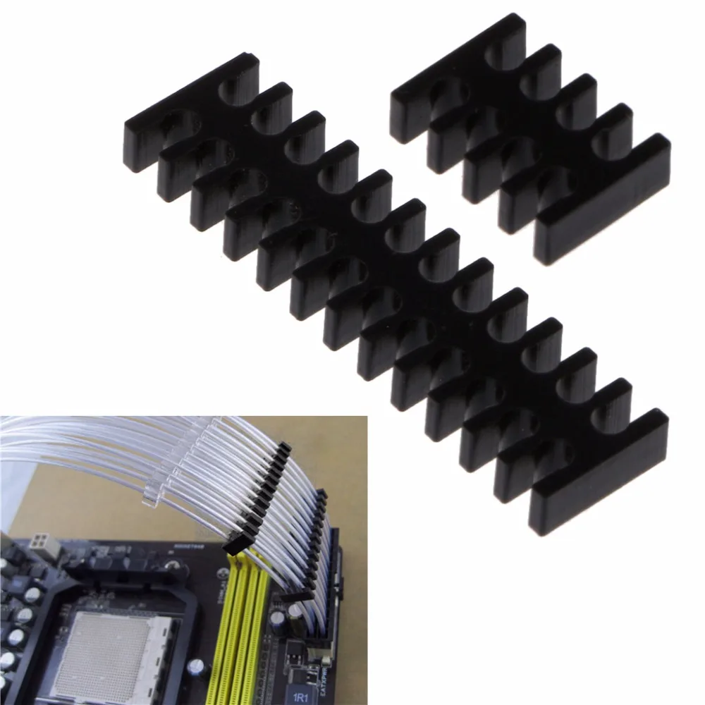 

1Pc Arcylic Cable Comb / Cable Clamp / Clip for 8pin/24pin no sleeving (OD 2.5-3.0mm) Cables Black C26