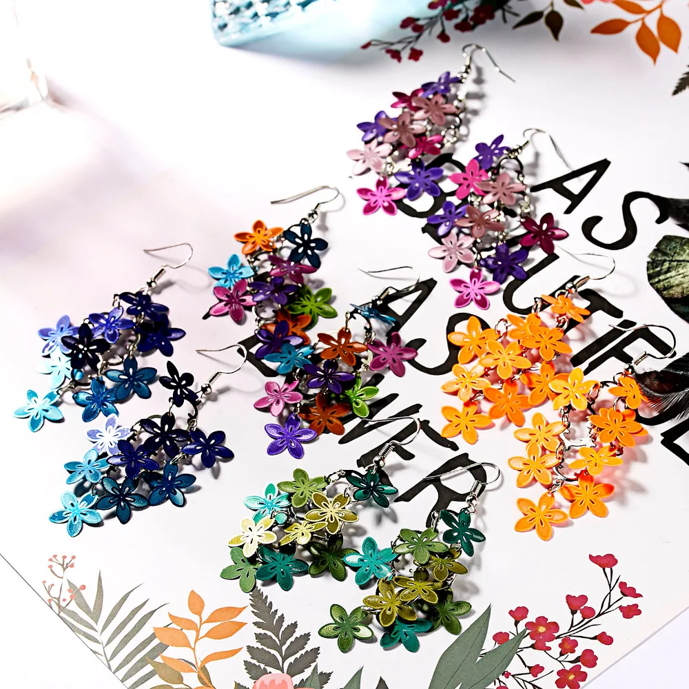 Серьги-бабочки с 9 кристаллами, висячие серьги в виде цветка стрекозы, висячие серьги, свадебные украшения для невесты, женские серьги для девочек