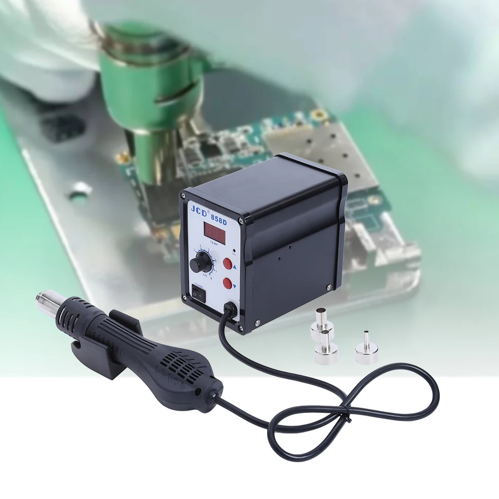 

700W Hot Air Gun 858D Hot Air Demolition Welding Station LED Digital Control Temperature 100-450 Degree UK/US/EU