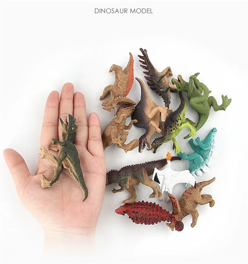 12 шт. DIY моделирование мини динозавр модель набор творческие экшн-фигурки животных Набор Обучающие игрушки подарки для детей дети мальчик
