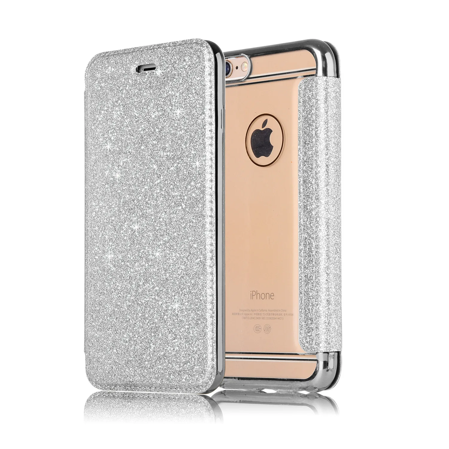 Jewelled Phone Case For Iphone 7 Case Iphone XR XS Max 8 6S Plus Glitter With Card Pocket Leather Back Cover For Iphone X Case