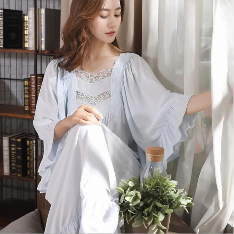 

Fdfklak Sweet lace nightdress women loose nightshirt female sleeping dress princess nightgowns women's nightwear dresses