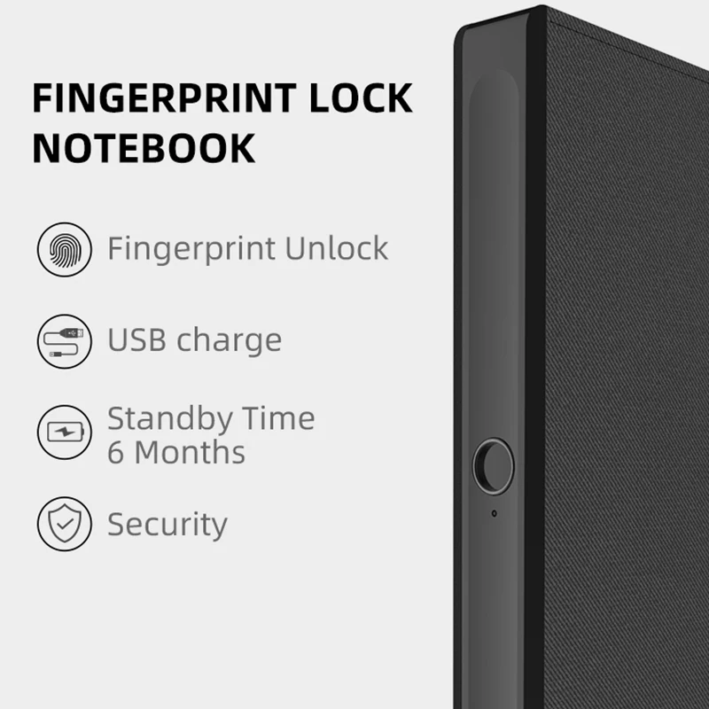 

Smart Fingerprint Lock Keyless USB Rechargeable Notebook Lock Privacy Protection Security Fingerprint Unlock Pocketbook